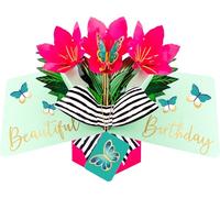 Second Nature Pop Ups Tarjeta de felicitación 3D de Amaryllis con texto en inglés Happy Birthday POP241
