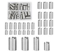 Seconero 30Pcs Inserto Roscado, Reparación de Roscas M6-M8 /M8-M10/ M10-M12 | Insertos para Tuercas Hexagonales de Acero al Carbono Galvanizado, Casquillos Roscados, para Reparación, Auto y Maquinaria