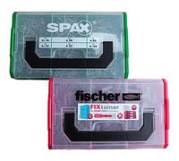 Secotec 118500218 Fischer SPAX - Juego de tacos y tornillos, color rojo y verde