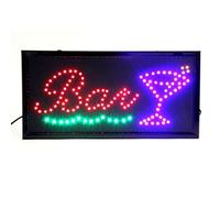 SECURIT - Letrero luminoso Bar - Medidas 50,5 x 25 x 3 cm - Negro
