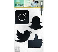 SECURIT - Pack de 4 Pizarras 15 x 15 cm Social Media: Facebook - Instagram