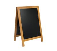 SECURIT - Pizarra con caballete de Madera de Caucho Lacado "Deluxe" - Pizarra para Rotulador de Tiza Líquida - Restaurante, Bar, Cafetería, Tienda - 55 x 85 cm - Color Teca