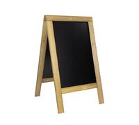 SECURIT - Pizarra con Caballete Doble Cara de Madera de Haya "Natural" - Pizarra para Rotulador de Tiza Líquida - Restaurante, Bar, Cafetería, Tienda - 75 x 135 cm - Color Caoba