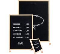 Securit - Pizarra con letras, 60 x 80 cm, de madera natural y fieltro, incluye 360 letras, números, símbolos y un kit de montaje en pared