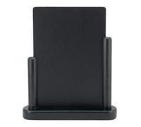 SECURIT - Pizarra de Mesa - Pizarra Portamenús de Doble Cara - Acabado Madera de Haya Lacada - Café, Bar, Restaurante - 15 x 21 cm - Color Negro