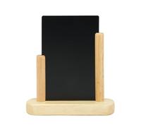SECURIT - Pizarra de Mesa - Pizarra Portamenús de Doble Cara - Acabado Madera de Haya Lacada - Café, Bar, Restaurante - 10 x 15 cm - Color Natural