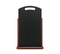 SECURIT - Pizarra de Mesa - Pizarra Portamenús Doble Cara con Asa - Acabado Madera de Haya Lacada - Café, Bar, Restaurante - 54 x 35 cm - Color Marrón