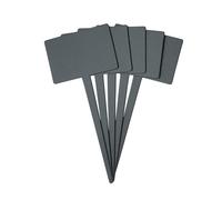 SECURIT - Set 5 Etiquetas de Pizarra para Clavar + 1 Rotulador de Tiza - Forma Rectangular - Doble Cara - Cafetería, Bar, Restaurante, Tienda - 18 x 8 x 0,1 cm - Color Negro