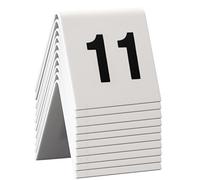 SECURIT - Set de 10 Números de Mesa del 11 al 20 - Apilable - Color Blanco