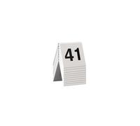 SECURIT - Set de 10 Números de Mesa del 41 al 50 - Apilable - Color Blanco