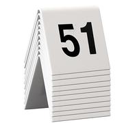 SECURIT - Set de 10 Números de Mesa del 51 al 60 - Apilable - Color Blanco