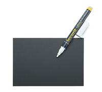 SECURIT - Set 20 Etiquetas de Pizarra + 4 Soportes para Clavar + 2 Soportes Autoportantes + 1 Rotulador de Tiza - Formato A6 - Cafetería, Bar, Restaurante, Tienda - 10,5 x 7,4 x 0,1 cm - Negro