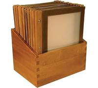 SECURIT - Set de 20 Portamenús Wood A4 con Caja - Marrón