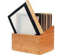 SECURIT - Set de 20 Portamenús Wood A4 con Caja - Negro
