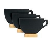 SECURIT - Set de 3 Pizarras de Mesa Silueta Taza - 21 x 33 x 6 cm