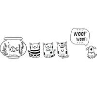 SECURIT - Set de 3 Plantillas para Ventana - Tema Mascotas - A3