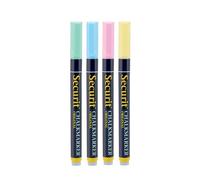 SECURIT - Set de 4 Rotuladores de Tiza Líquida - Punta Fina 1-2 mm - Pastel
