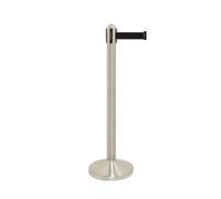SECURIT - Set Poste con Base Retráctil - Cinta 205 cm - Negro