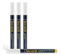Securit vloeibare krijtstiften, kleine penpunt, 4-pack, wit (B (Importación USA)
