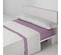 Sedalinne - Juego de Sabanas Termicas Llanes 3 Piezas - Cama 150x190 cm - Tejido Térmico Pirineo Suave - Incluye Bajera Ajustable, Encimera y Funda de Almohada - Sábanas de Invierno - Morado