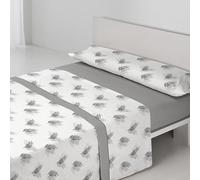 Sedalinne - Juego de Sabanas Termicas Navia 3 Piezas - Cama 150x190 cm - Tejido Térmico Pirineo Suave - Incluye Bajera Ajustable, Encimera y Funda de Almohada - Sábanas de Invierno - Gris
