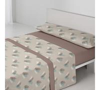 Sedalinne - Juego de Sabanas Termicas Navia 3 Piezas - Cama 150x190 cm - Tejido Térmico Pirineo Suave - Incluye Bajera Ajustable, Encimera y Funda de Almohada - Sábanas de Invierno - Beig