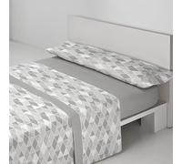 Sedalinne - Juego de Sabanas Termicas Sena 3 Piezas - Cama 150x190 cm - Tejido Térmico Pirineo Suave - Incluye Bajera Ajustable, Encimera y Funda de Almohada - Sábanas de Invierno - Gris
