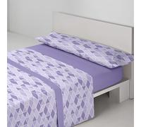 Sedalinne - Juego de Sabanas Termicas Sena 3 Piezas - Cama 150x190 cm - Tejido Térmico Pirineo Suave - Incluye Bajera Ajustable, Encimera y Funda de Almohada - Sábanas de Invierno - Morado