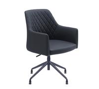 Sedero Silla de conferencia Vitoria - Silla de comedor en piel sintética (Negro)