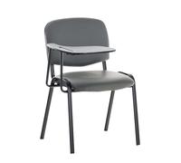 Sedia Ken in similpelle con tavolino ribaltabile grigio