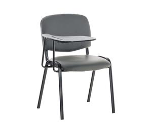 Sedia Ken in similpelle con tavolino ribaltabile grigio