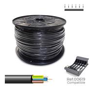 Sediles Manguera tubular VV-K0.6/1kV 3G1,5 mm² negra, 100 m