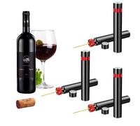 SEED Sacacorchos profesional de aire comprimido - Abre botellas de vino sin esfuerzo y sin romper el corcho - Ideal para cenas, regalos y amantes del vino - sacacorchos vino aire (3 ud. Rojo)