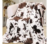SEEGU Manta con Estampado de Vaca, Manta de Forro Polar de Franela Suave y cálida, Manta Ligera para sofá, Cama, decoración del hogar, Manta de Regalo de Vaca, tamaño 50 x 60 Pulgadas