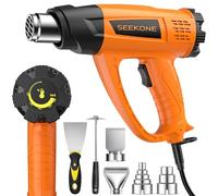 SEEKONE 2000W Pistola de Calor, 60℃-600℃ Pistola de Aire Caliente de Temperatura Variable, Kit Decapador con 7 Accesorios, Núcleo de Cerámica para Soldar, Quitar Pintura y Calentar