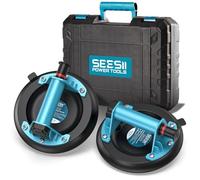 SEESII 8" Ventosas para Cristal, 2 Piezas Ventosas para Azulejos Máx Cargas 200KG, Ventosa de Vidrio Profesional para Levantar Vidrio, Azulejos, Mármol