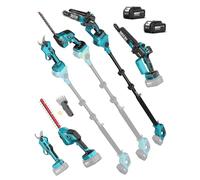 SEESII Mini Motosierra Bateria 6'', 8 en 1 Kit de Herramientas de Jardín | Tijeras Podar Electricas, Cortasetos Telescopico con 2x 4000mAh Baterías, para Poda de Árboles y Setos