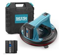 Seesii Ventosas Eléctricas para Cristal, 200mm Ventosas de Vacío con 2x Baterías 2400mAh, Pantalla LCD, Carga Máx. 270 kg - Professional Ventosa para Azulejos, Madera, Pisos y Cargas Pesadas
