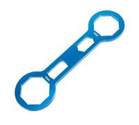 Segrehy Llave de tapa de la horquilla de horquilla 50 mm 46 mm de aluminio aleación de aluminio Durable motocicleta herramienta de choque frontal para CRF250R CRF450R CRF450X Black Blue (Azul)