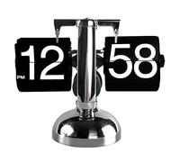 Segrehy Reloj Digital Retro Abatible, Retro Minimalista Single Foot Mechanical Auto Flip Clock de Escritorio, Movimiento de Cuarzo, Reloj Digital Sobremesa para Salón, Dormitorio, Oficina (Negra)