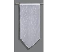 Sehlbach Visillo de Encaje de Voile con Estampado de láminas, Blanco, 60x120 cm Cortina Estilo bistró, Elegante decoración para Ventanas, Tejido traslúcido, Fácil de Instalar, Certificado Oeko-Tex