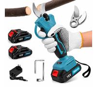 SEHMTSRF Tijeras de podar eléctricas con batería, 30 mm, con 2 baterías de 3000 mAh, compatible con baterías Makita de 18 V, tijeras de podar sin escobillas para ramas, troncos, arbustos, jardinería
