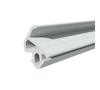 Seiletech.de Junta de goma para ventanas S-1559, 25 m, de PVC de aluminio, gris, burlete de perfil