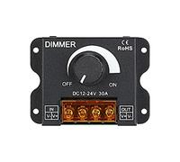 SEIWEI Controlador de atenuación LED, 12V-24V 30A, regulador de luz LED de un solo color, metal, brillo ajustable, atenuación digital PWM, 85 mm x 62 mm x 35 mm