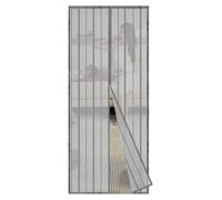 Sekey 100x220cm Mosquitera para puertas, cortina magnética antiinsectos avanzada para balcón y patio, montaje fácil de pegar, kit de instalación completo, gris