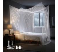 Sekey 220x100x200 cm Mosquitera para Cama Doble con Kit de colocación, Cortina, Protección Repelente contra Insectos, Malla antinsectos con rápida y fácil instalación, Blanco