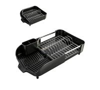 Sekey Escurreplatos de Acero Inoxidable - Escurridor de Platos Plegable con Porta Cubiertos, Resistente a la Oxidación y Seguro para Alimentos, Estable sobre Encimera