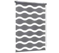 Sekey Estor Doble con fijación sin Agujeros para Ventanas, 100 cm de Ancho, Estor Doble, 100 x 150 cm, Color Gris Oscuro