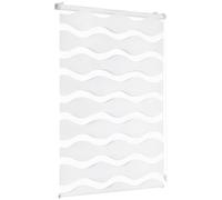 Sekey Estor Doble con fijación sin Agujeros para Ventanas, 70 cm de Ancho, Estor Doble, 70 x 150 cm, Color Blanco