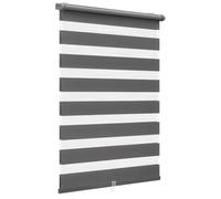 Sekey Estor Doble con fijación sin Agujeros para Ventanas, Estor Doble, 75 cm de Ancho, 75 x 150 cm, Color Gris Oscuro